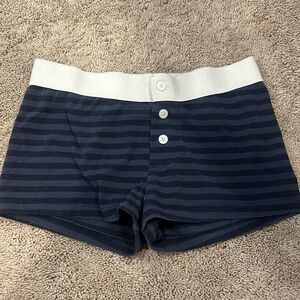 Navy blue striped brandy boxers